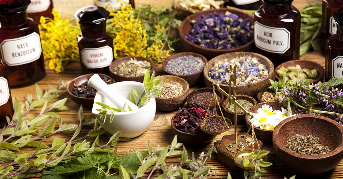 Herbal Remedies - A selection of herbs and spices, illustrating nature's healing power in Patrick Murphy's holistic approach to wellness.