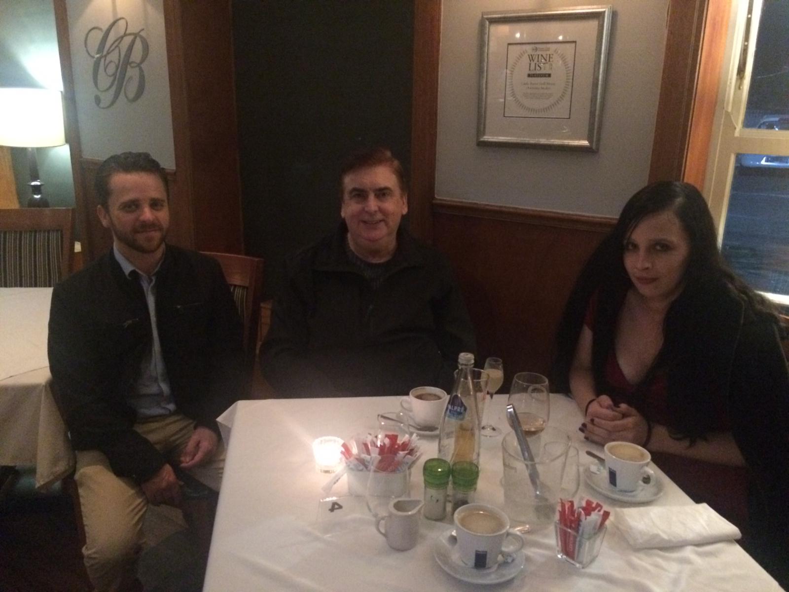 Patrick Murphy has dinner with Werner and Vicky Roos, Directors of Primal Web Solutions